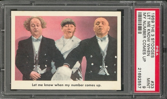 1959 Fleer "Three Stooges" #33 "Let Me Know… " – PSA MINT 9